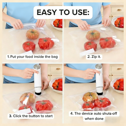VACU™  Handheld Vacuum Sealer & Food Storage Bundle – Keep Groceries Fresh 5X Longer